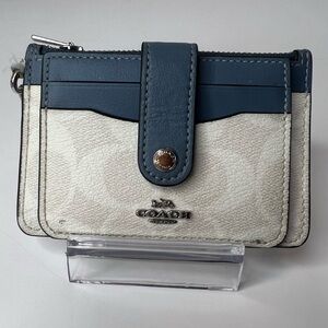 💙Coach Chalk/Indigo Logo Keychain Wristlet/Wallet/Card Holder | PRELOVED!!💙